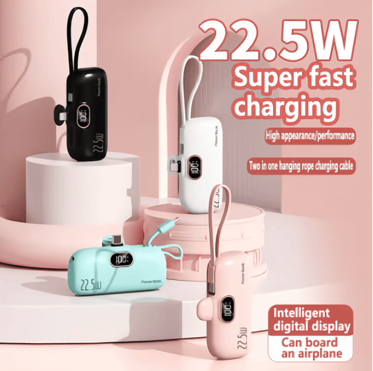 🔋👍5000mAh Mini Bærbar Oplader Powerbank til Telefon✨