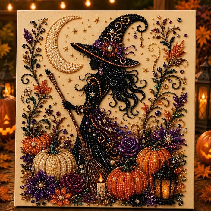 👻🎃3D Pearl Art Halloween DIY Kit – Spooky Diamond Painting, All-in-One Supplies
