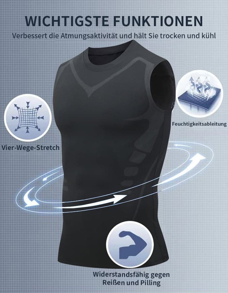 🔥Ionic Shaping Vest – Kompression og afkøling – Figurformende og ærmeløs – Usynlig under tøjet