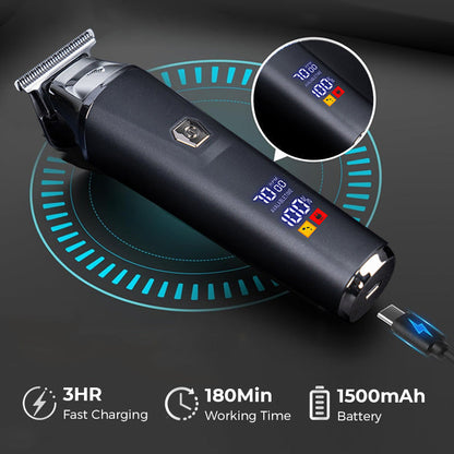 🎁Hushåll Digital Display Professionell Elektrisk Hårklippare Set✂️