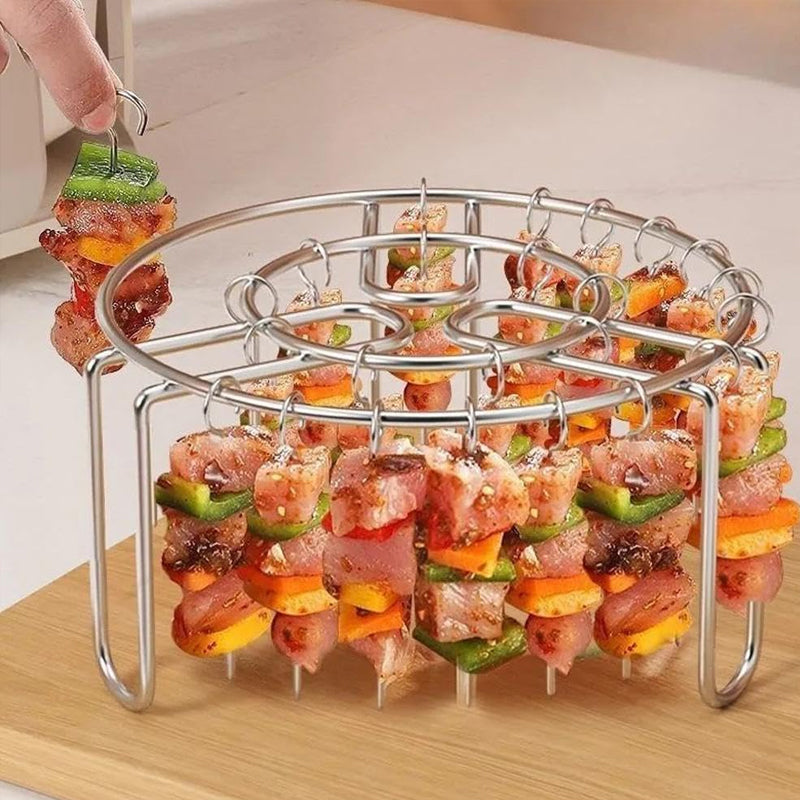 🔥 Spydholder til luftfryser – lodret kebabholder i rustfrit stål til luftfrysere, ovne og hjemmelavede grillretter🍢