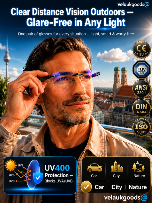🔥Ultralette læsebriller uden indfatning med diamantslebne linser.🔥