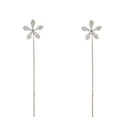 🎄Örhängen med glänsande diamanter och blommor🌸