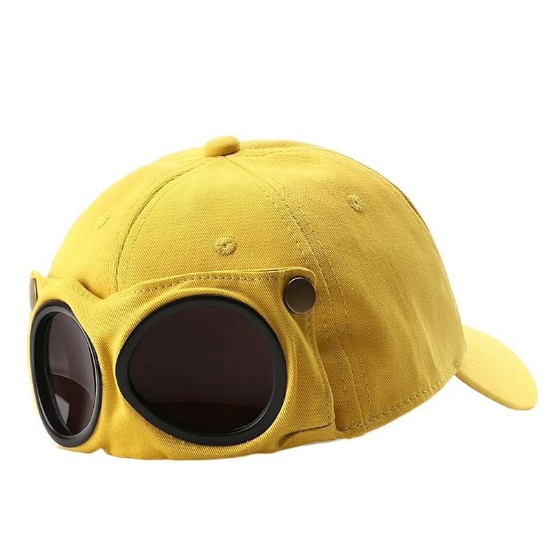 🤣 Baseballkasket i Aviator-stil — Unikt design med brillepaneler & vintage detaljer! 🧢✨