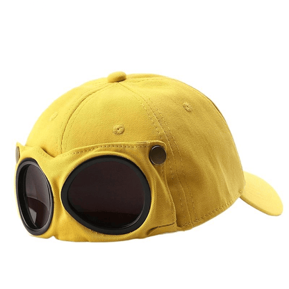 🤣 Baseballkasket i Aviator-stil — Unikt design med brillepaneler & vintage detaljer! 🧢✨