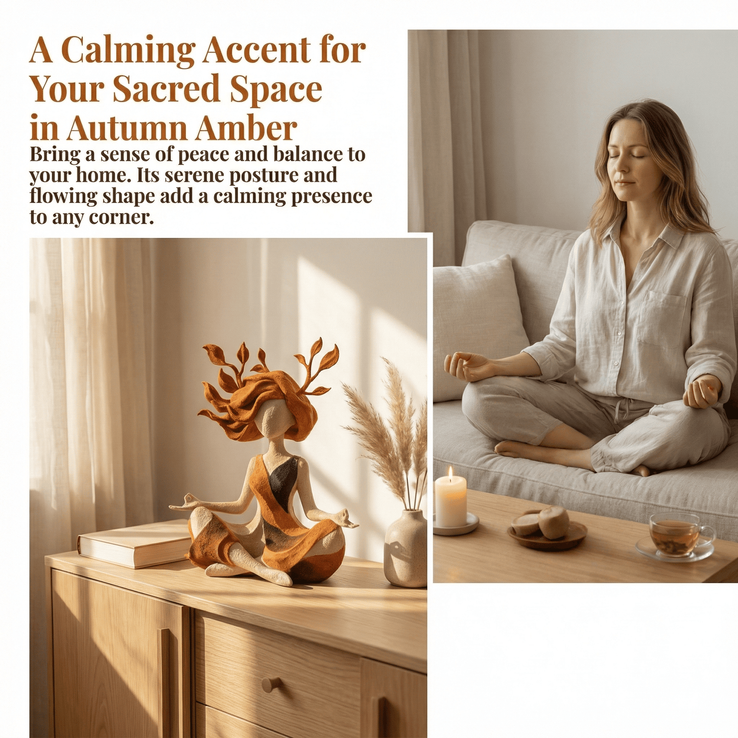 🧘 Skulptur til fredfyldt meditation | Fredfyldt boligindretningspynt