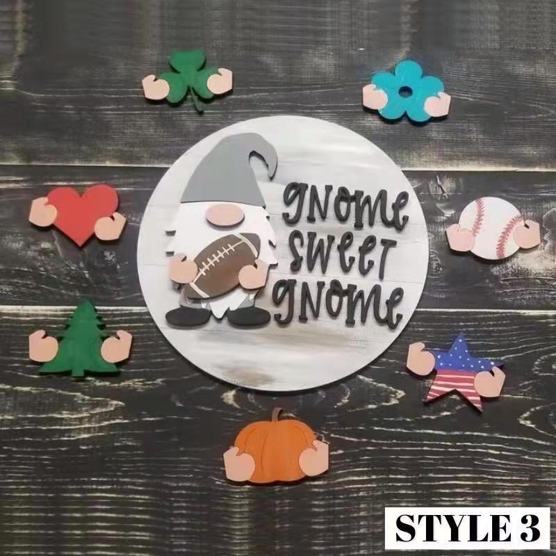 Säsongskampanj🌟Din kreativitetsfestival året runt!🎄Utbytbar välkomstskylt för trätomte🎈