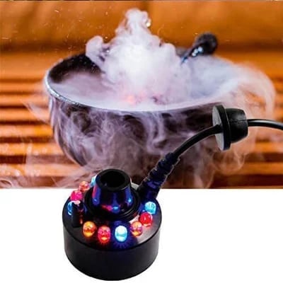 ⏰💨 12-LED Ultrasonic Mist Maker Fogger – Creates cool mist & colourful light – Perfect for humidifiers, fountains or Halloween decor – runs quietly in water 💧✨