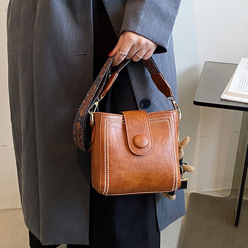 👜 Vintage modetaske med justerbar bredere skulderrem
