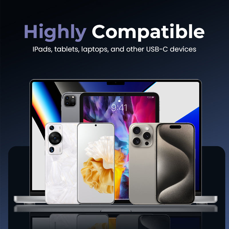 ⚡ 2-i-1 Osynlig Laddkabel 240W | Snabbladdning • Inbyggt Mobilstativ • Stark & Hållbar