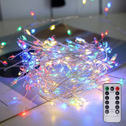 🎄✨Lyskæde med fyrværkeri-effekt af kobbertrå