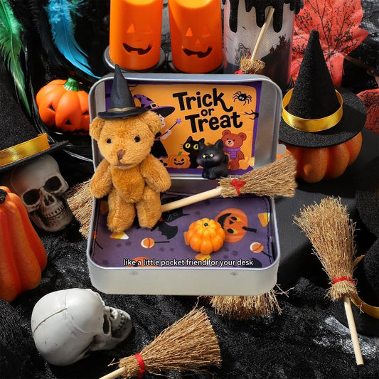 🎁Sista dagen 49% RABATT🎃🧸Handgjord söt häxnalle i ask