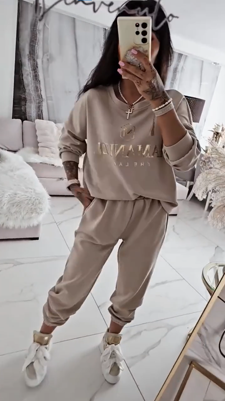 ⏳Tidsbegränsat erbjudande! ⏰Casual set för damer, blus med tryck och lösa byxor