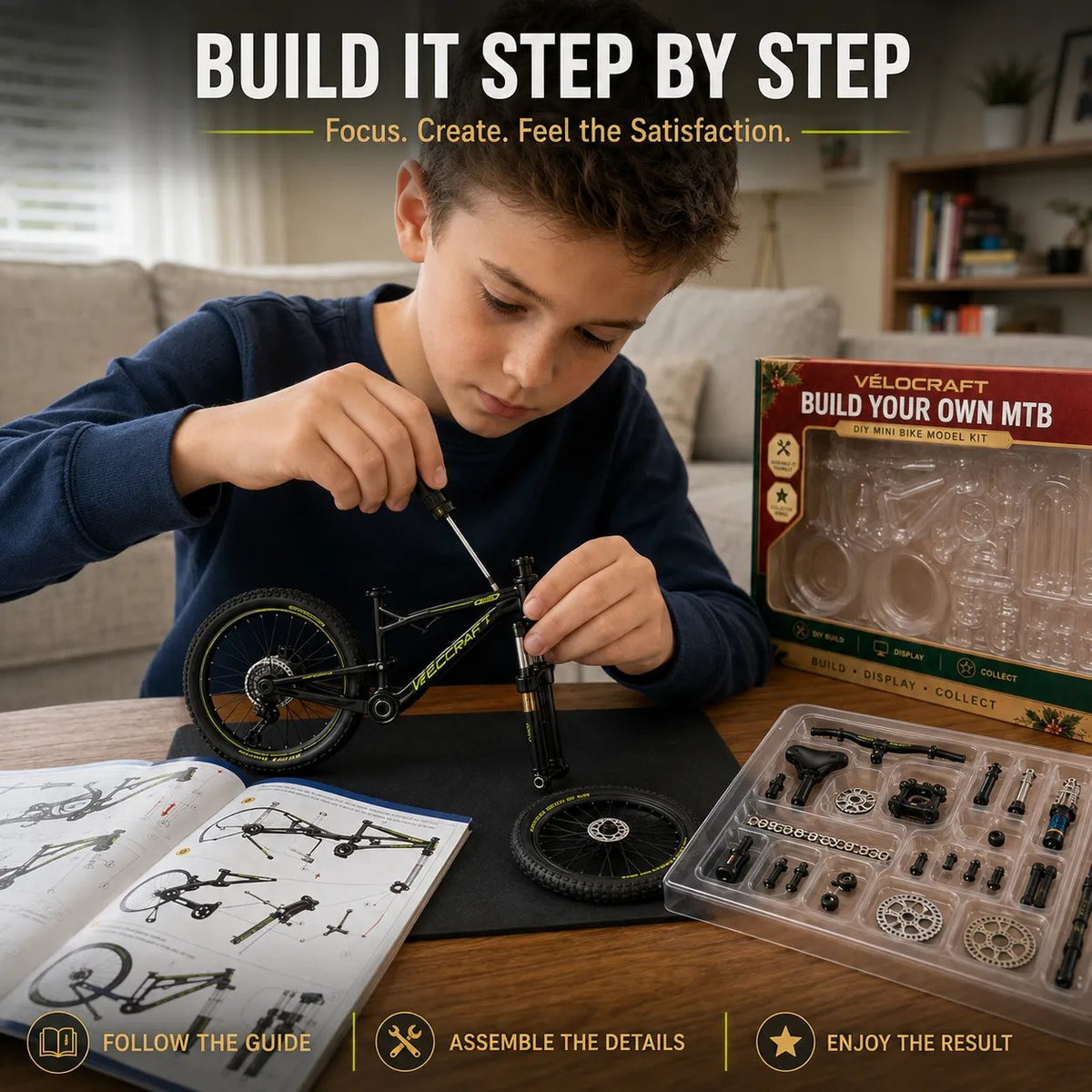 🚲Gør-det-selv-modelkit til mountainbike – Byg, udstil og saml