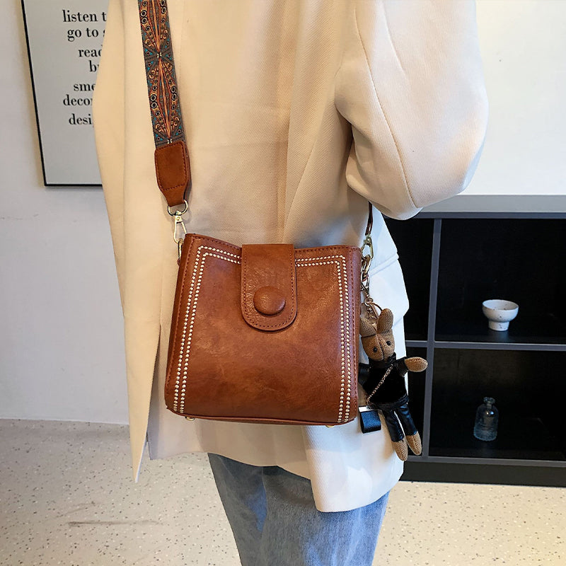 👜 Vintage modetaske med justerbar bredere skulderrem