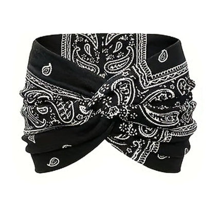 Boho-stil & paisleymönstrat hårband Brett elastiskt hårband