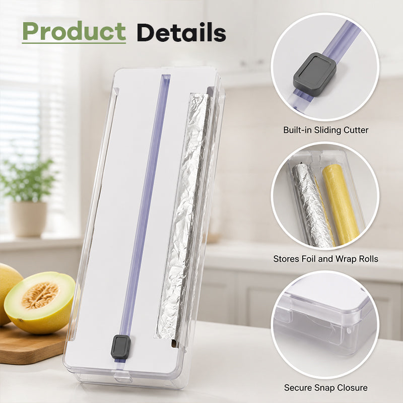 Kitchen Aluminum Foil Paper Plastic Wrap Storage Cutting Box 🍳 – fairyja