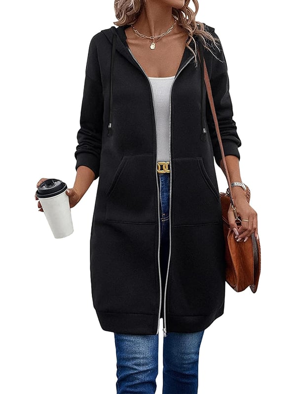Dam Casual Zip-up Hoodies i Polyester