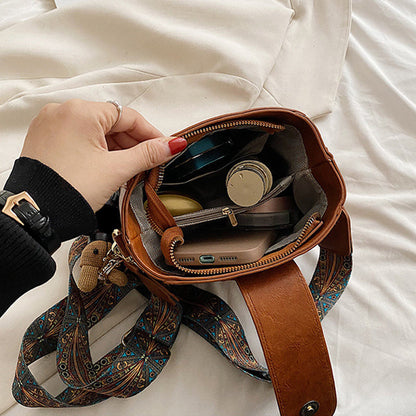 👜 Vintage modetaske med justerbar bredere skulderrem