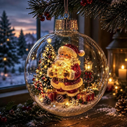 🎄Glødende jule-diorama pynt – En lille vinterverden i din håndflade👼