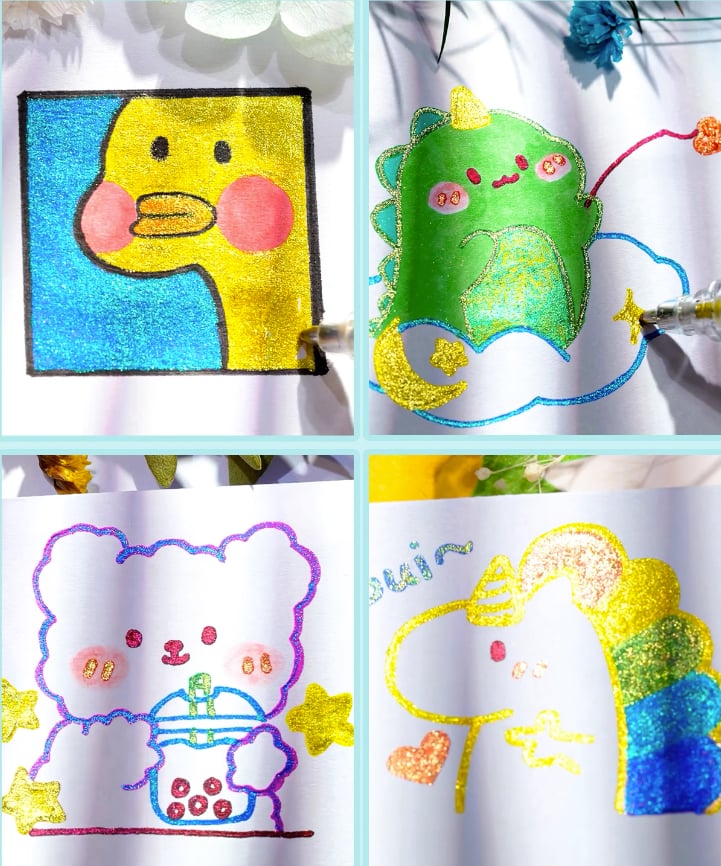 💥 Sidste dag! Specialudsalg 🎁Glitter Gelpen Sæt – Glat skrivning
