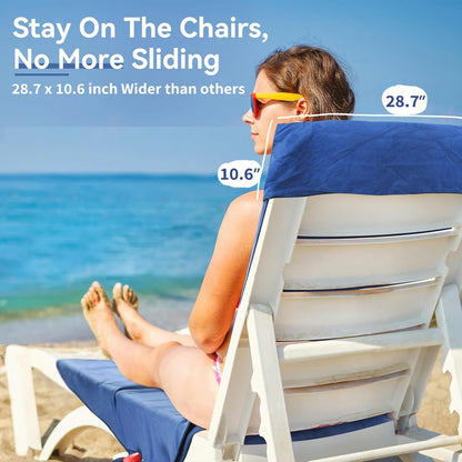 🌊Sun Lounger Handduk i väska med förvaringsfickor🌞