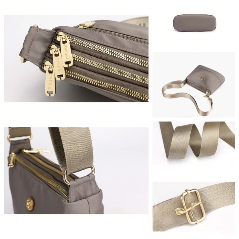 Minimalistisk axel- och crossbodyväska i nylon med stor kapacitet