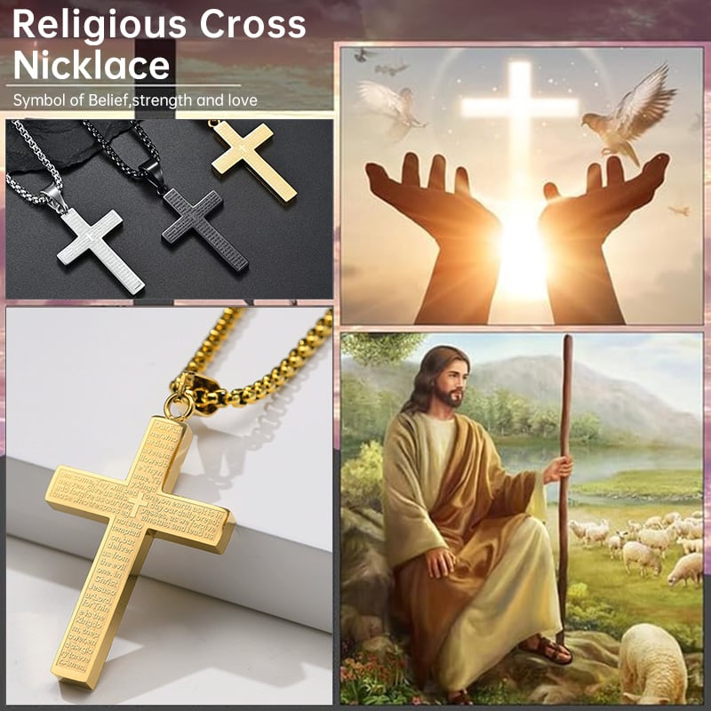 【🔥Køb 1 få 1 gratis】🙏Halskæde med kors og Herrens bøn