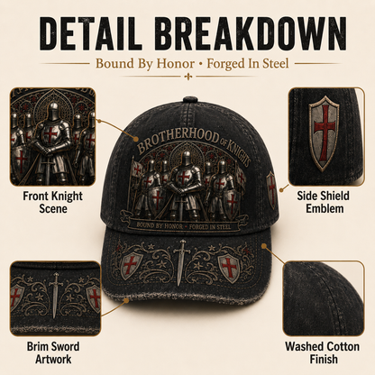 ⚔️ Bound By Honor Forged In Steel – Knights Templar Cap – fairyja