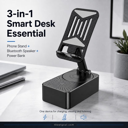 Gavevalg - 3 i 1 - Trådløs Bluetooth-højttaler, opladningsstation, telefonholde
