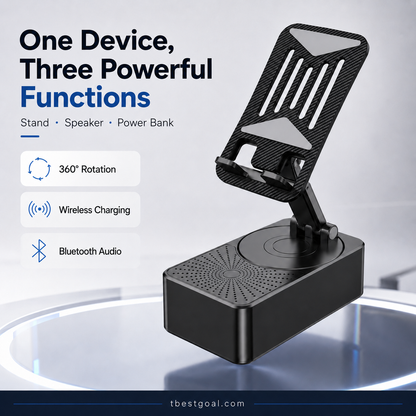 Gavevalg - 3 i 1 - Trådløs Bluetooth-højttaler, opladningsstation, telefonholde