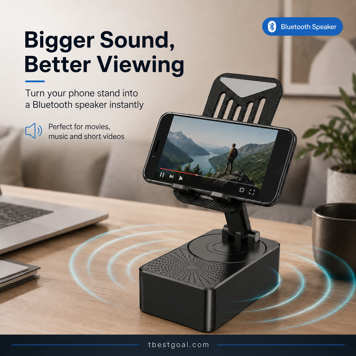 Gavevalg - 3 i 1 - Trådløs Bluetooth-højttaler, opladningsstation, telefonholde