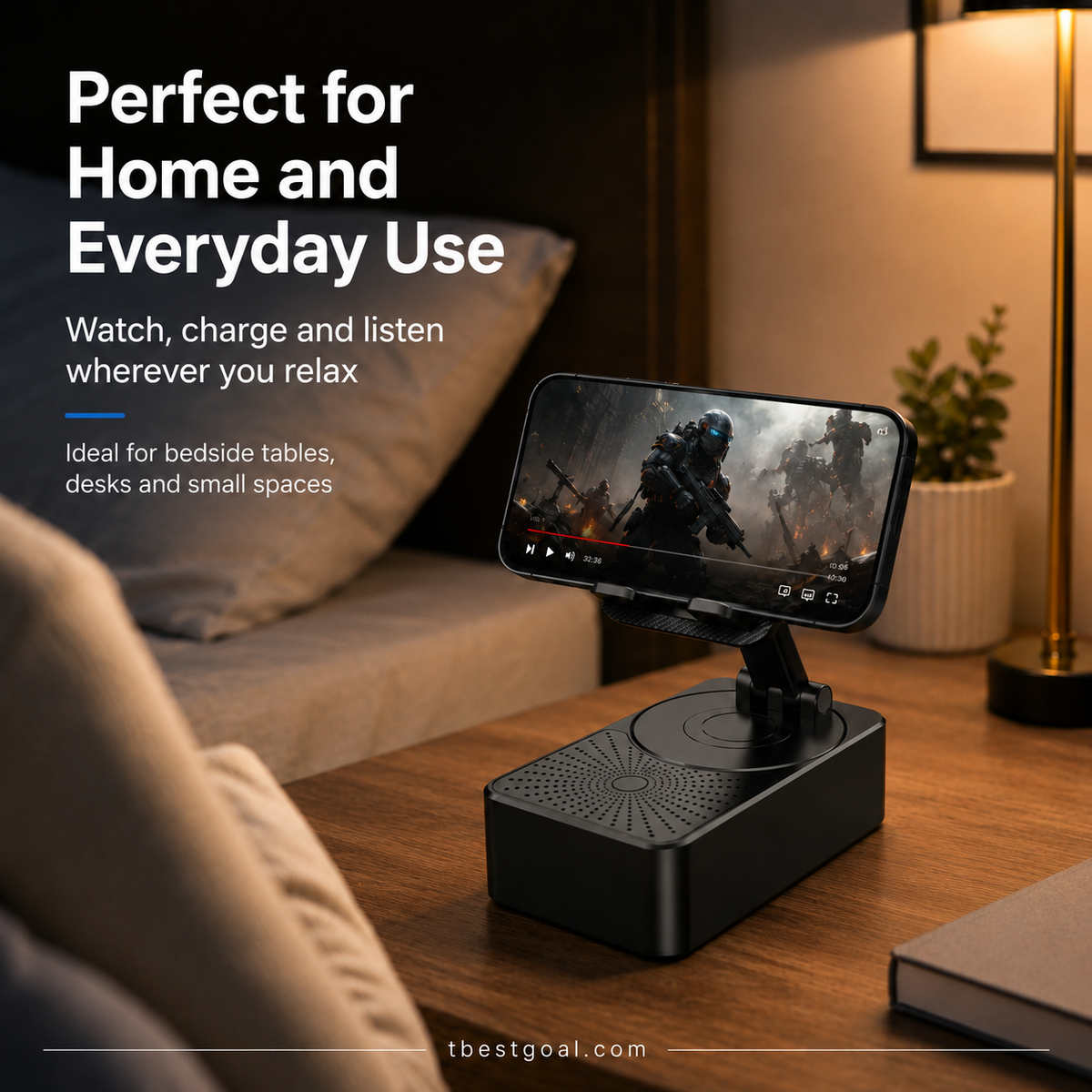 Gavevalg - 3 i 1 - Trådløs Bluetooth-højttaler, opladningsstation, telefonholde
