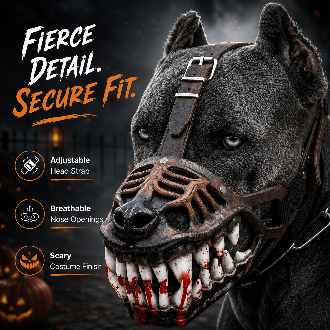 🐺 Halloween Monster Hundekostume Mundkurv – Uhyggeligt Latex Kæledyrsfesttilbehør🐺