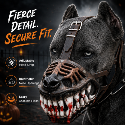 🐺 Halloween Monster Hundekostume Mundkurv – Uhyggeligt Latex Kæledyrsfesttilbehør🐺