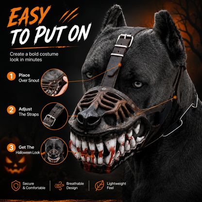 🐺 Halloween Monster Hundekostume Mundkurv – Uhyggeligt Latex Kæledyrsfesttilbehør🐺