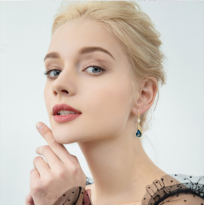 🦚  Phoenix Øreringe – Forgyldt & AAA Zirkoner – Elegant påfugledesign & Letvægtskomfort 💎
