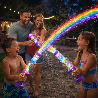 🌈 LED-vandpistol med strålende regnbue | Sommermorskab, der sprudler som ved et trylleslag!