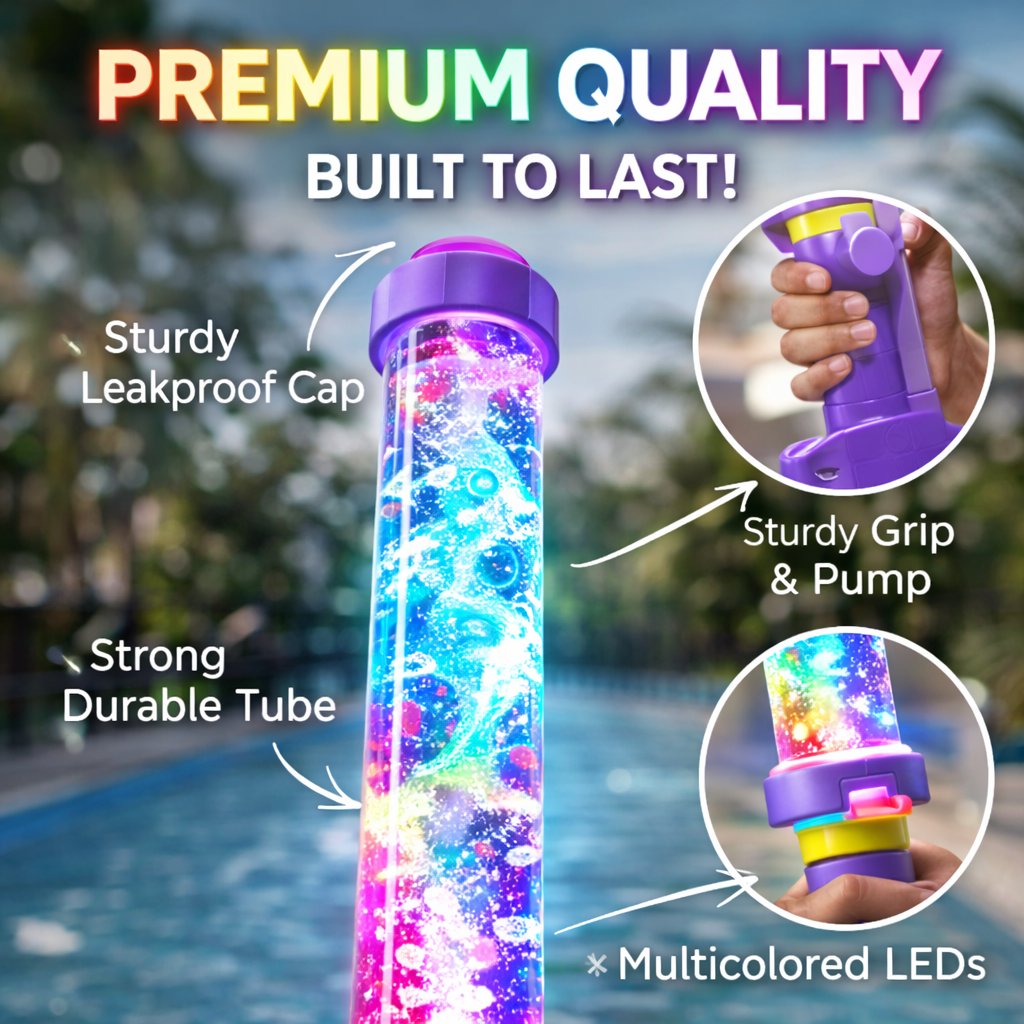 🌈 LED-vandpistol med strålende regnbue | Sommermorskab, der sprudler som ved et trylleslag!