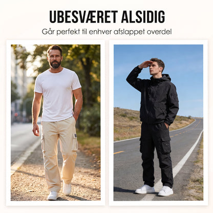 Afslappede cargobukser til mænd med flere lommer til hverdags- og udendørsbrug