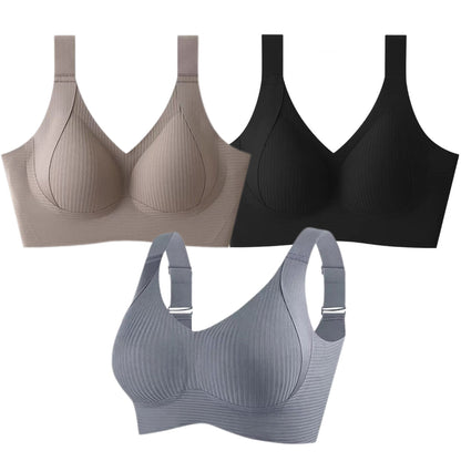 🔥Ribbad justerbar BH utan bygel för kvinnor