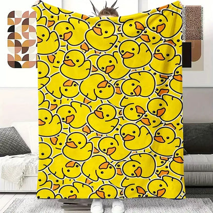 🎁 Sødt smilende dinosaur HD digitaltrykt flanneltæppe