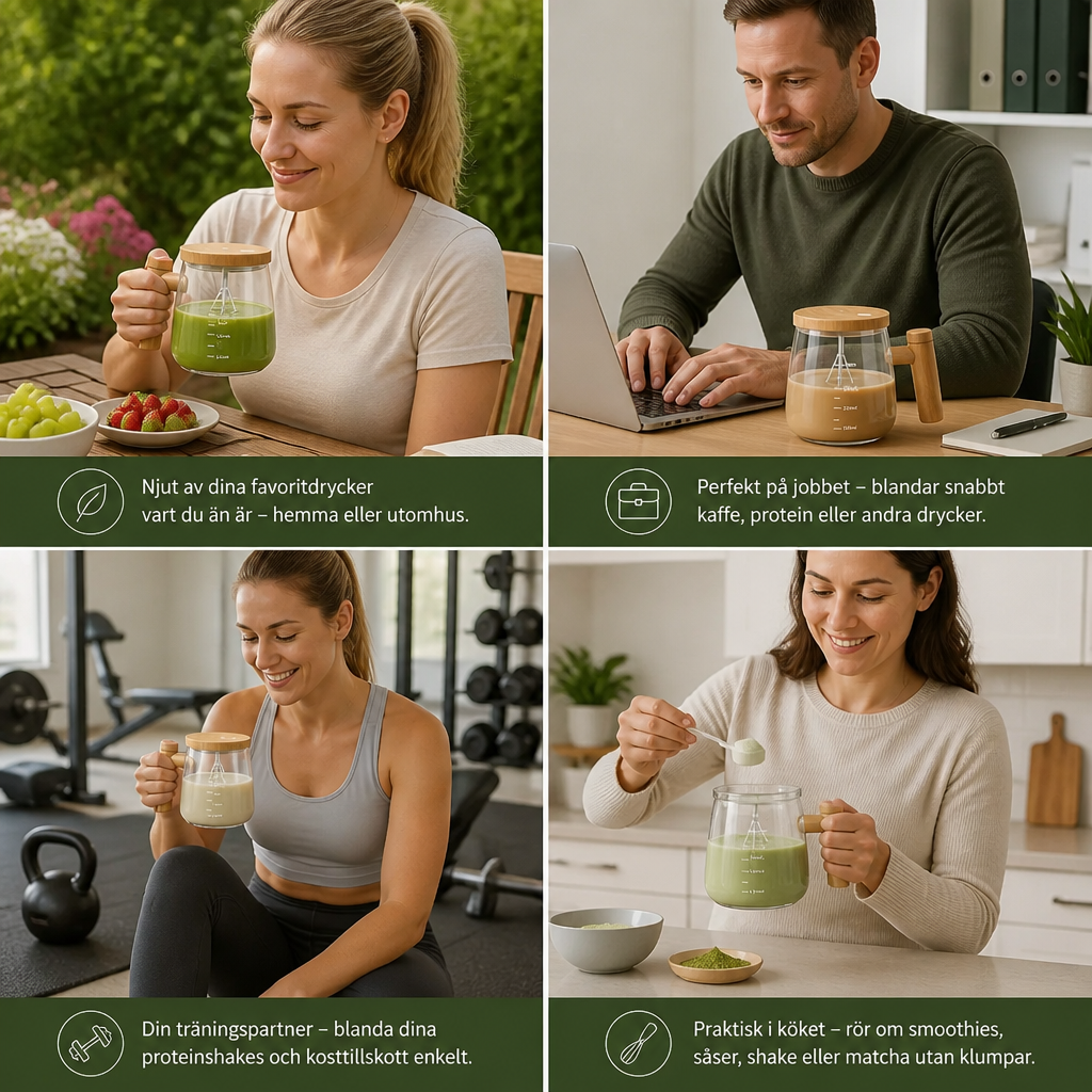 W3Fully Automatic Electric Blender Krus – Praktisk krus til nem og jævn blanding af drikkevarer og blandinger Normalpris