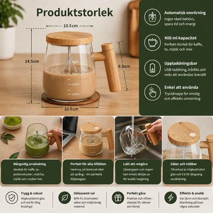 W3Fully Automatic Electric Blender Krus – Praktisk krus til nem og jævn blanding af drikkevarer og blandinger Normalpris