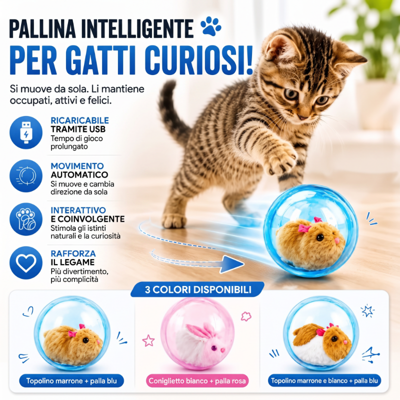 🥳NOVITÀ CALDA 2026🥳💞PIÙ DI 50.000 UNITÀ VENDUTE! 💖🐱Palla Interattiva A – gunytyee