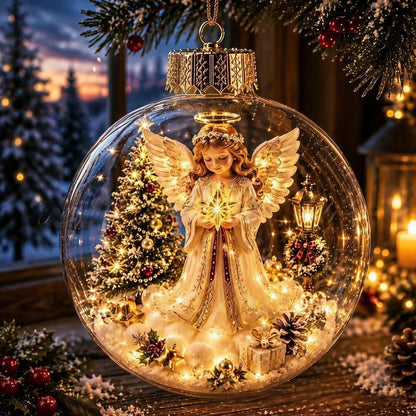 🎄Glødende jule-diorama pynt – En lille vinterverden i din håndflade👼