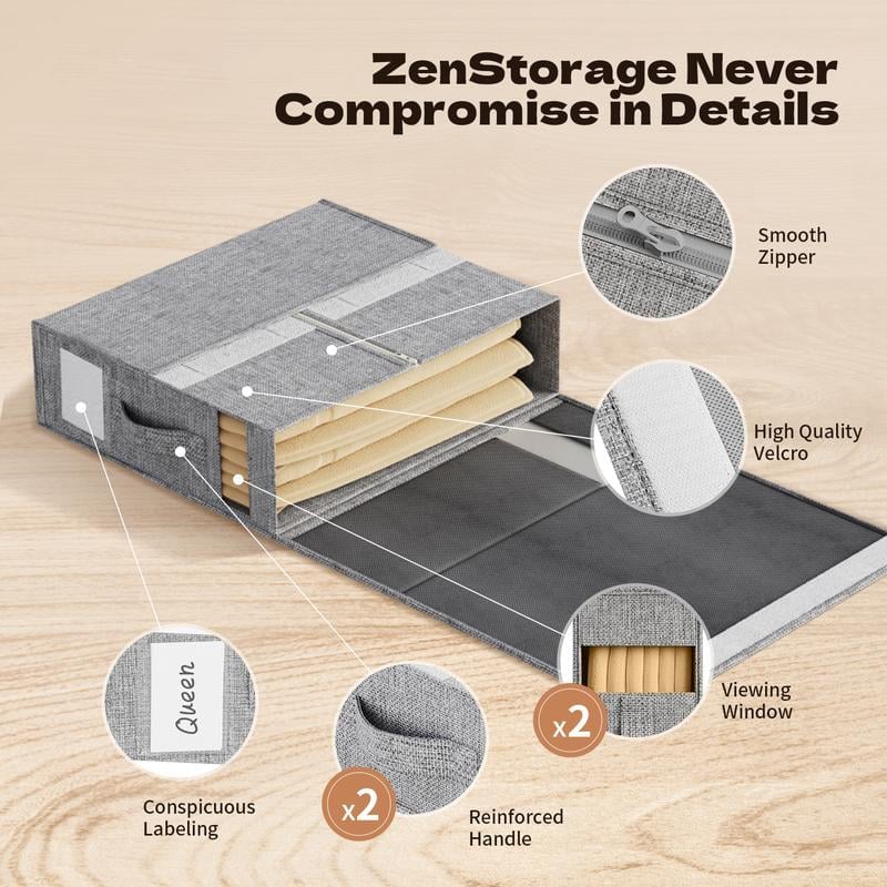 Multifunktionella förvaringspåsar Dammtät förvaringslåda för sängkläder, täcken och filtar