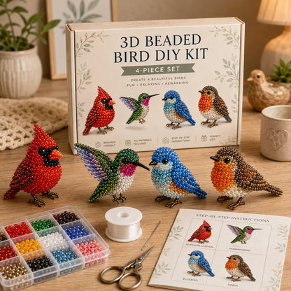 🧵✨ Sæt til at lave små 3D-dyr med perler