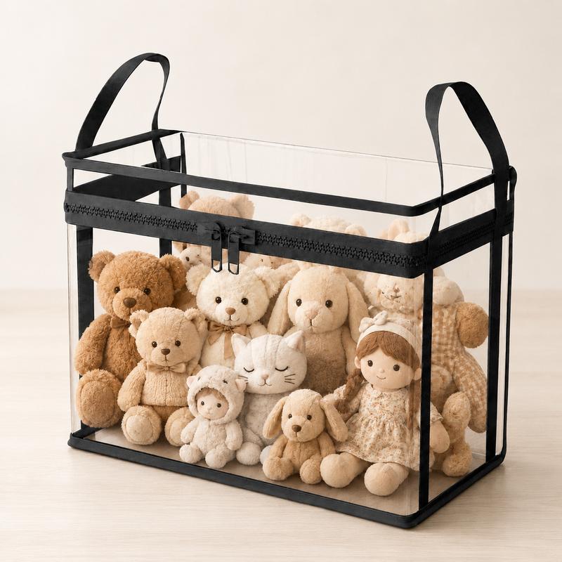 💕Transparent opbevaringstaske – Stor, støv- og fugttæt med håndtag✨ Ultimativ alt-i-en-organisator til tøj, legetøj, bøger, tøjdyr og absolut alt! 🧸📚👕