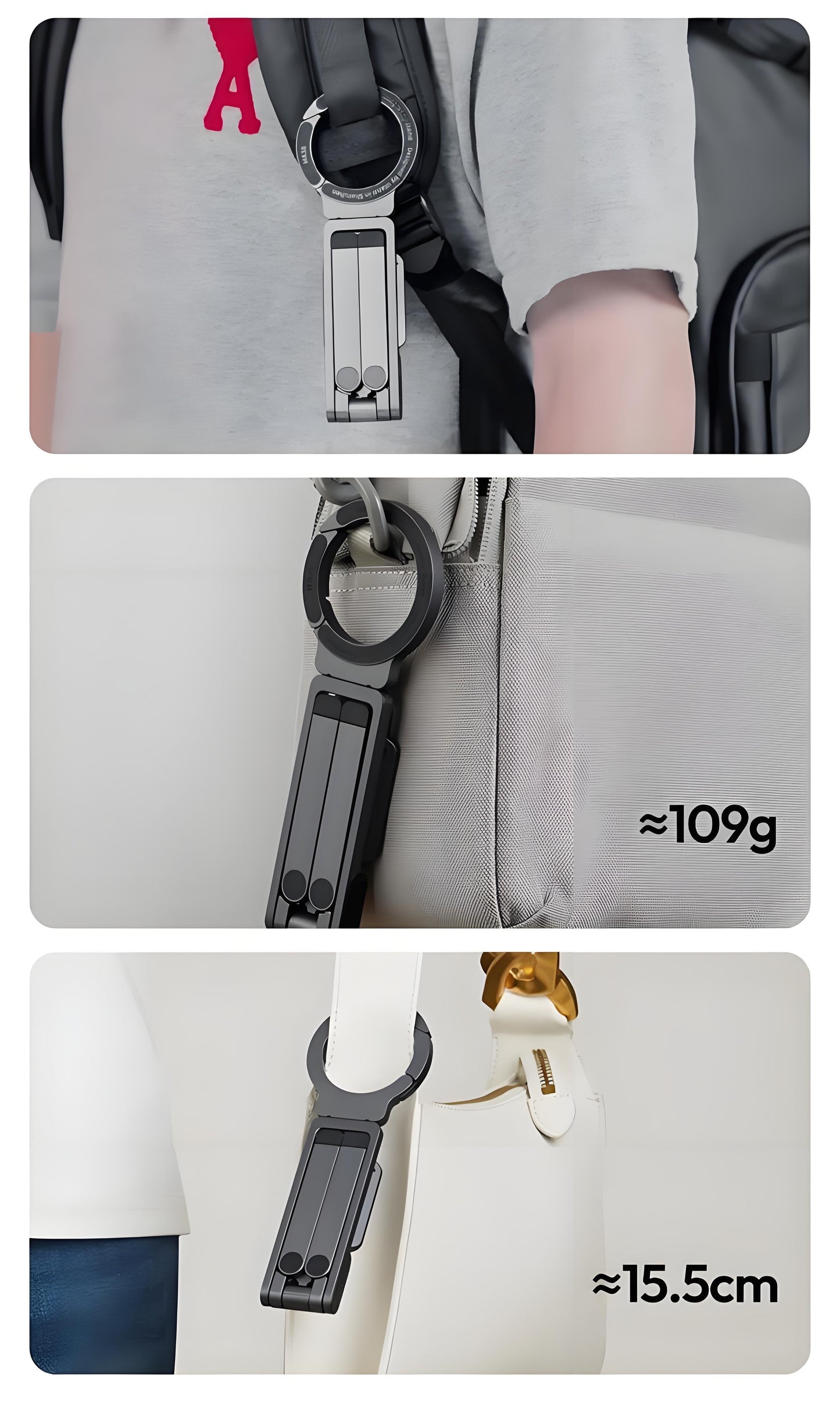 Magnetiskt telefonstativ för iPhone, MA38 Bärbar telefonhållare Ministativ för Magsafe med dubbelsidig stark magnetisk 1/4'' Arri-lokaliseringshål Hopfällbar krok